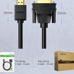 Dây DVI to HDMI 4K dài từ 1 đến 15 mét Ugreen HD106 - HDMI to DVI 4K cable