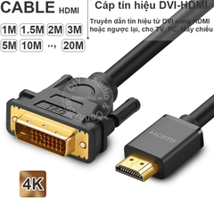 Dây DVI to HDMI 4K dài từ 1 đến 15 mét Ugreen HD106 - HDMI to DVI 4K cable