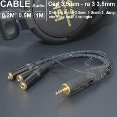 Dây chia 3.5 3 cổng dùng cho Tai nghe Loa 5.1 - 3.5mm 1 to 3 stereo audio cable