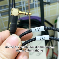 Dây chia 3.5 stereo đực sang 2 đầu 3.5mm mono cái cho 2 loa trái phải hoặc timecode cho micro và camera