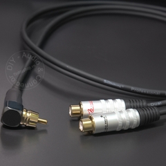 Cáp AV 1 ra 2 đực sang 2 cái DIY 0.2M đến 2M - RCA male angle to 2 RCA female cable