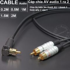 Dây chia AV 1 ra 2 DIY 0.2M đến 2M - Audio RCA male to 2 RCA male