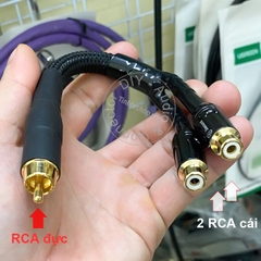 Dây hoa sen 1 ra 2 đồng 5N mạ bạc cắm 1 âm ly ra 2 ra 4 loa - Lotus audio splitter cable
