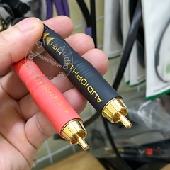 Dây hoa sen 1 ra 2 đồng 5N mạ bạc cắm 1 âm ly ra 2 ra 4 loa - Lotus audio splitter cable
