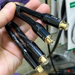 Dây hoa sen 1 ra 2 đồng 5N mạ bạc cắm 1 âm ly ra 2 ra 4 loa - Lotus audio splitter cable
