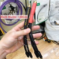 Dây hoa sen 1 ra 2 đồng 5N mạ bạc cắm 1 âm ly ra 2 ra 4 loa - Lotus audio splitter cable