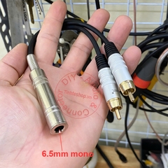 Dây 6 ly ra 2 AV DIY 0.2 đến 3 mét - 6.5mm mono female to 2 RCA cable