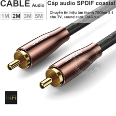 Cáp SPDIF 75Ohm Ugreen AV155 1 và 2 mét - 75Ohm coaxial digital audio cable