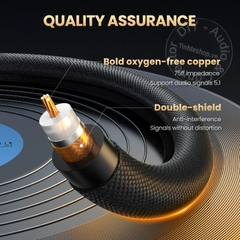 Cáp SPDIF 75Ohm Ugreen AV155 1 và 2 mét - 75Ohm coaxial digital audio cable