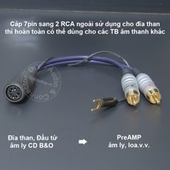 Dây Din 7pin ra AV phono cho đĩa than và Pre AMP - 7pin female to 2 RCA male audio cable for vinyl records