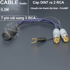 Dây Din 7pin ra AV phono cho đĩa than và Pre AMP - 7pin female to 2 RCA male audio cable for vinyl records
