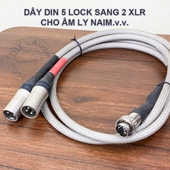 Dây 5 chân khóa sang 2 cổng canon đực chuyển âm thanh từ âm ly Châu Âu sang Loa kiểm âm Mixer DAC