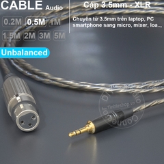 Dây micro canon sang 3.5 unbalanced cắm cho Laptop Smartphone Camera Smartphone
