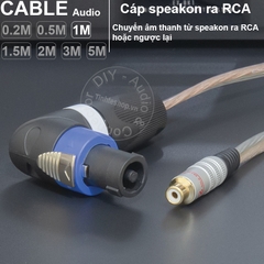 Dây speakon sang hoa sen DIY 0.2 đến 5 mét - Speakon to RCA female cable