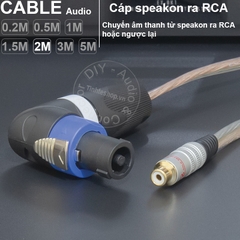 Dây speakon sang hoa sen DIY 0.2 đến 5 mét - Speakon to RCA female cable