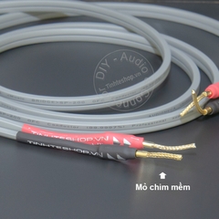 Dây loa jack mỏ chim mềm 1 vế - Homemade 24K gold-plated soft copper mesh speaker cable