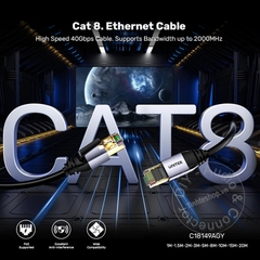 Dây mạng Cat8 bấm sẵn 40Gbps 2000MHz Unitek