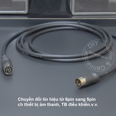 Dây DIN 8 sang DIN 5 cho Âm ly Châu Âu Băng cối Sound card - MIDI DIN 8 male to DIN 5 male cable