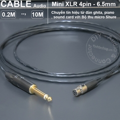 Cáp mini XLR 4 pin sang 6.5mm cho Shure với Ghita Mixer