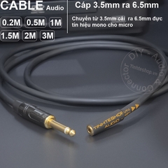 3.5 mono đực sang 6.5 mono cái cắm tín hiệu cho microphone