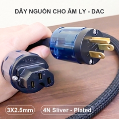Dây nguồn cho Ổ cắm lọc nguồn với Âm ly DAC Loa 3x2.5mm đồng mạ bạc