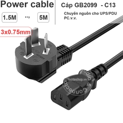 Dây nguồn chuẩn China 3 chân chéo I-SHENG SP-507 - AC Power Cord GB2099 to C13