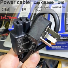 Dây nguồn 3 chấu chân chéo GB2099 sang IEC320 C15