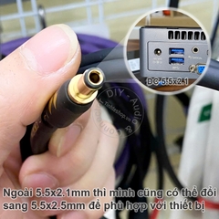 Dây nguồn DC GX12 2 chân sang 5.5x2.1mm cấp nguồn tuyến tính cho PC NUC DAC AMP
