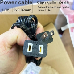 Dây nguồn 2 chân dẹt nối dài 1.8 mét 3x0.82mm - Nema power cable 1-15p male to female extension