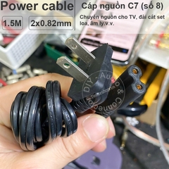 Dây nguồn số 8 phích vuông góc cắm cho TV Đài cát sét Âm ly - NEMA 1-15P to C7 power cord 1.5 meters