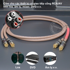 Dây hoa sen đồng 6N mạ bạc 0.1 đến 5 mét 1 cặp - 1 pair DIY silver-plated copper RCA audio cable