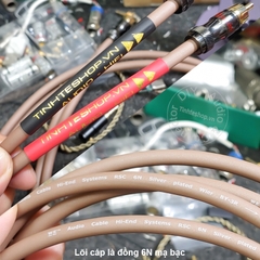 Dây hoa sen đồng 6N mạ bạc 0.1 đến 5 mét 1 cặp - 1 pair DIY silver-plated copper RCA audio cable