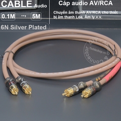Dây hoa sen đồng 6N mạ bạc 0.1 đến 5 mét 1 cặp - 1 pair DIY silver-plated copper RCA audio cable