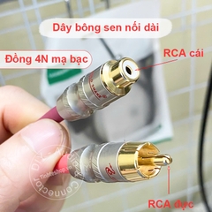 Dây nối dài jack bông sen cho Loa Âm ly DVD - Silver-plated 4N copper core RCA audio extension cable