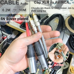 Dây canon cái sang hoa sen 1 cặp đồng 5N mạ bạc - Unbalanced female XLR to RCA audio cable, self-made with silver-plated copper core