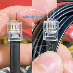 Dây RJ12 đấu chéo 6P6C - Cross wire RJ12 signal cable