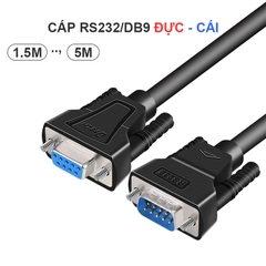 Dây RS232 9 chân đầu đực sang đầu cái đấu thẳng DTECH DT9005B kích thước từ 1.5 mét đến 5 mét