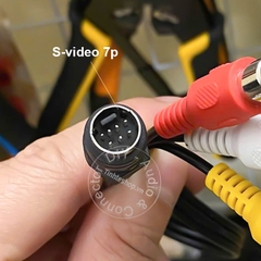 Dây mini DIN 7pin S-video sang 3 đầu bông sen AV - Svideo 7p to RCA Audio và Video