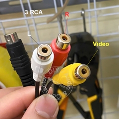 Dây mini DIN 7pin S-video sang 3 đầu bông sen AV - Svideo 7p to RCA Audio và Video