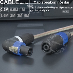 Cáp loa nối dài DIY 0.2 đến 10 mét - Speakon audio cable extension plug for Power Amplifier Speakers