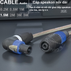 Cáp loa nối dài DIY 0.2 đến 10 mét - Speakon audio cable extension plug for Power Amplifier Speakers