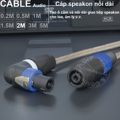 Cáp loa nối dài DIY 0.2 đến 10 mét - Speakon audio cable extension plug for Power Amplifier Speakers