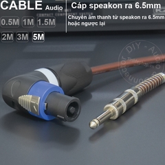 Dây loa sang 6.5mm chuyển từ Bộ đẩy sang Loa Âm ly DIY 0.5 đến 10 mét - Speakon to 1/4 mono cable