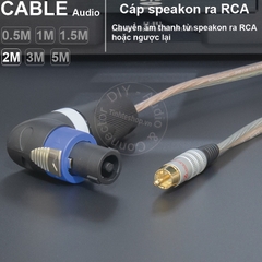 Cáp loa speakon sang RCA chuyển từ cục đẩy công suất sang Loa Âm ly DIY 0.5 đến 10 mét - Speakon to RCA cable