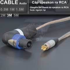 Cáp loa speakon sang RCA chuyển từ cục đẩy công suất sang Loa Âm ly DIY 0.5 đến 10 mét - Speakon to RCA cable
