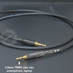 Cáp thu nhạc phát live cổng 3.5mm từ Mixer Âm ly DAC - 3.5mm 3-pole to 3.5mm 4-pole audio cable for recording and streaming on smartphones and tablets.