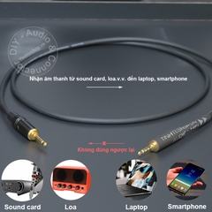Cáp thu nhạc phát live cổng 3.5mm từ Mixer Âm ly DAC - 3.5mm 3-pole to 3.5mm 4-pole audio cable for recording and streaming on smartphones and tablets.