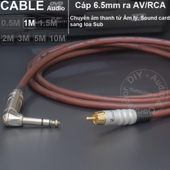 Dây 6 ly TRS sang AV chuyển âm từ Âm ly Sound card sang Sub DIY 0.5 đến 10 mét - 1/4 TRS to RCA cable