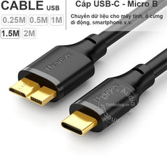 Cáp USB C sang micro USB 3.0 cho ổ cứng di động 0.25 mét đến 2 mét - USB type-C to USB 3.0 cable micro BM