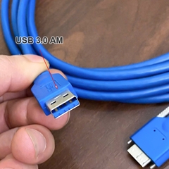 Cáp USB 3.0 locking cho Camera quét vùng Omron - USB 3.0 AM to Micro BM cable with screw lock for industrial cameras